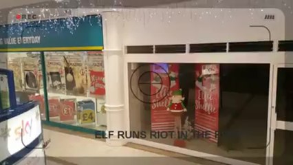 Christmas elf runs riot in shopping centre