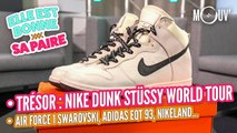 Trésor : Nike Dunk High Stüssy World Tour, la adidas EQT 93 revient, Air Force 1 Swarovski...