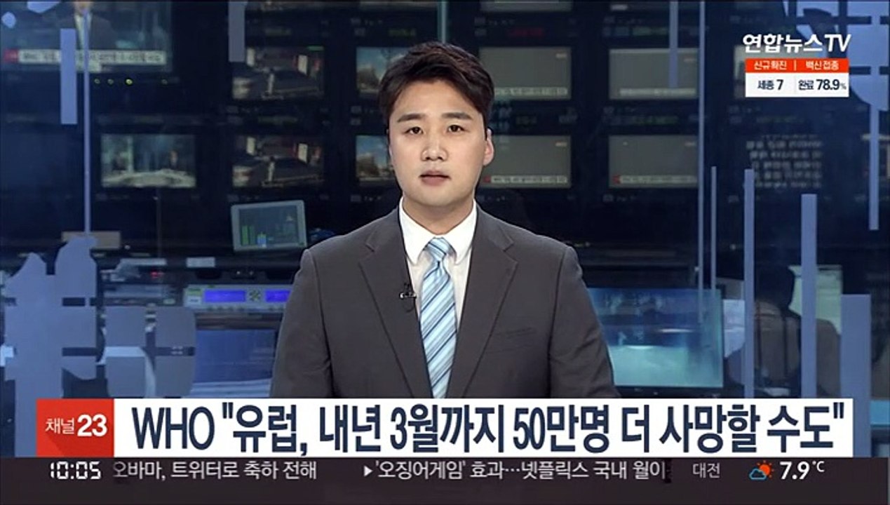 WHO "유럽 코로나 우려…3월까지 50만명 사망할 수도"