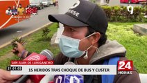 SJL: 15 heridos dejó choque entre bus y cúster