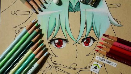 59b Easy drawing an anime girl with green hair.