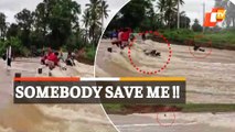 Watch: Biker Swept Away In Flood Waters In Karnataka