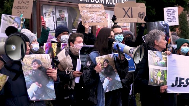 Protestas en la frontera polaca ante la actitud de su Gobierno en la crisis de refugiados
