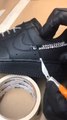 Person Creates Amazing Design On Sneakers By Attaching Chains Instead Of Shoelace And Rhinestones