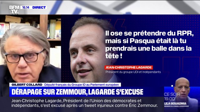 Gilbert Collard à propos du tweet de Jean-Christophe Lagarde: C'est une parole de voyou, (...) indigne d'un homme politique