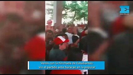 Verón con la hinchada de Estudiantes y en la popular: así vio el partido ante Huracán