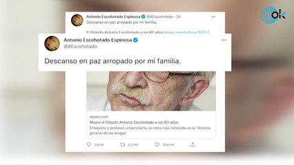 Muere el escritor y filósofo Antonio Escohotado a los 80 años