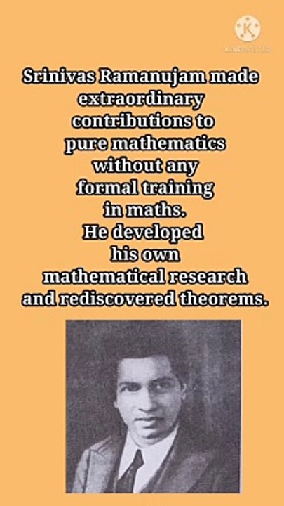 Amazing fact about Srinivasa Ramanujam