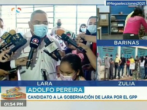 Candidato Adolfo Pereira: El proceso electoral en el estado Lara se ha desarrollado sin novedad