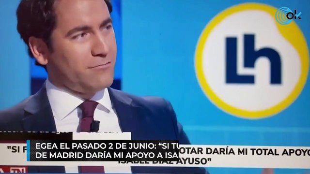 Egea el pasado 2 de junio: Si tuviera que votar al PP de Madrid daría mi apoyo a Isabel Díaz Ayuso