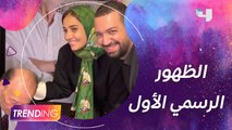 الظهور الرسمي الأول لحلا شيحا بالحجاب في معرض والدها وزوجها معز مسعود يحتفل مع العائلة