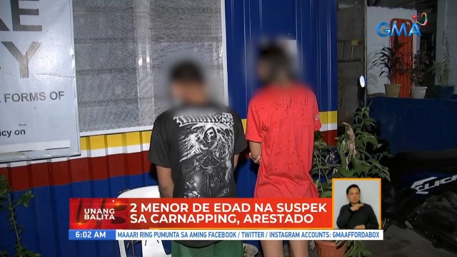 2 menor de edad na suspek sa carnapping, arestado | UB