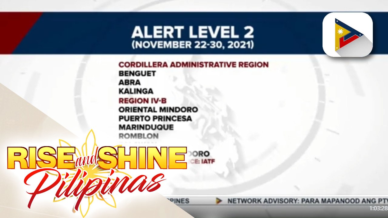 Alert level system, ipatutupad na sa buong bansa simula ngayong araw