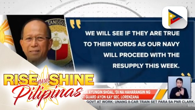 Supply boats ng PHL sa Ayungin Shoal, 'di na haharangin ng Chinese Coast Guard ayon kay Sec. Lorenzana