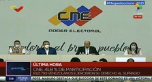 Consejo Nacional Electoral de Venezuela emite primer Boletín oficial