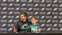 Nick Sirianni with son Jacob after Eagles beat Saints