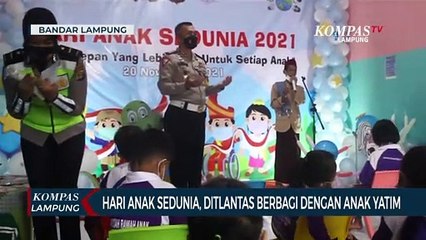 Hari Anak Sedunia, Ditlantas Berbagi dengan Anak Yatim