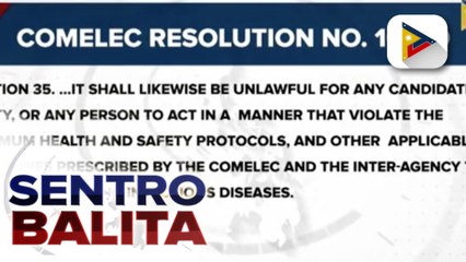 Comelec, ipinaalala sa mga kandidato na dapat nasusunod ang health protocols sa pangangampanya