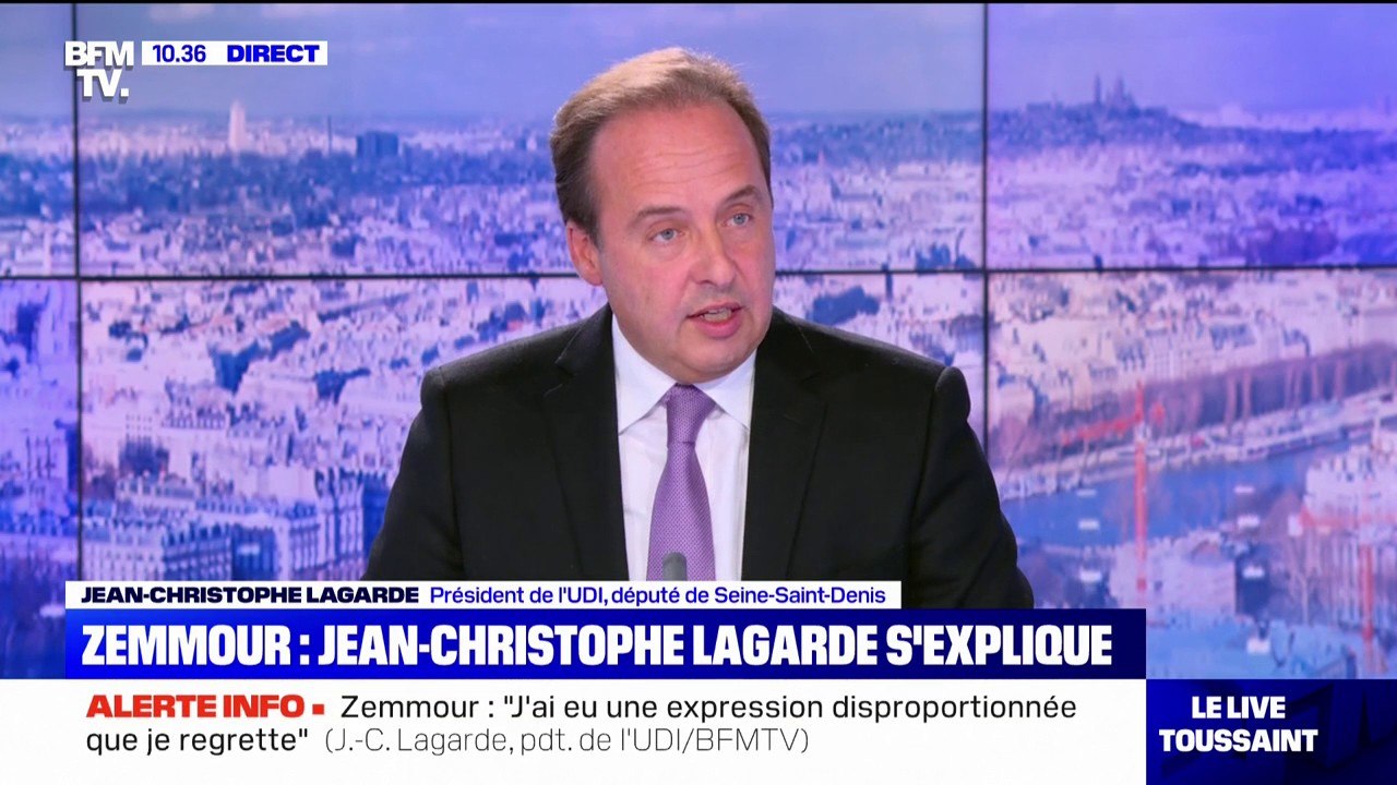 Propos violents contre Éric Zemmour: Jean-Christophe Lagarde voulait dénoncer son "imposture"