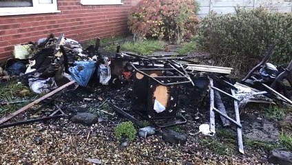 Aftermath of serious fire in Wigan