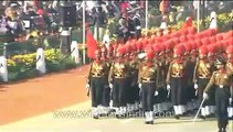 Impressive eyes-right by Indian Army march-past contingent at R - Day Parade!