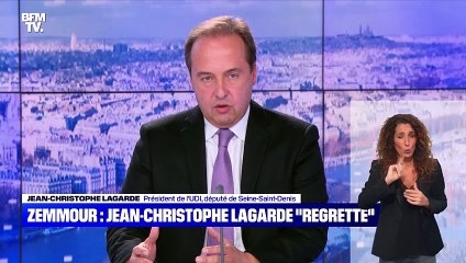 Zemmour : Jean-Christophe Lagarde "regrette" - 22/11