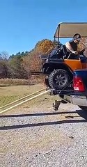 Golf Kart Tumbles Out of Truck