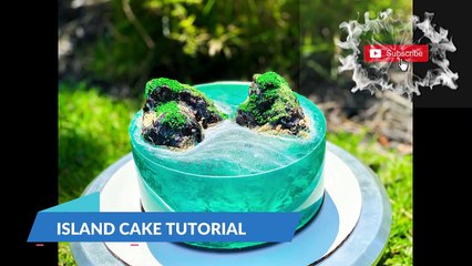 ISLAND CAKE TUTORIAL_ OCEAN JELLY _ JELLO CAKE_ CAKE TRENDS 2020