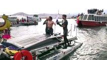 El nadador paralímpico francés Théo Curin completa la travesía más larga del lago Titicaca