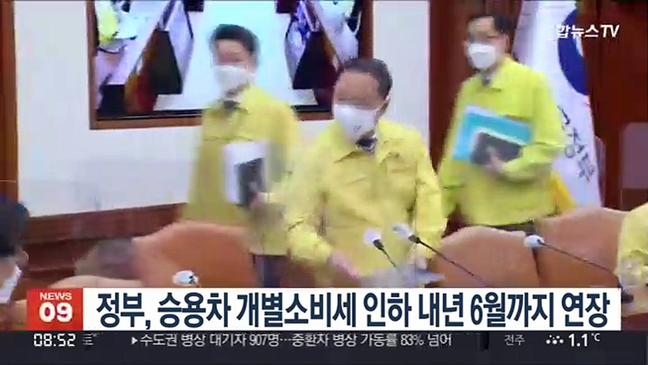 정부, 승용차 개별소비세 인하 내년 6월까지 연장