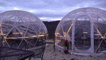 Maryland winery igloo's allow wine drinking in a winter wonderland