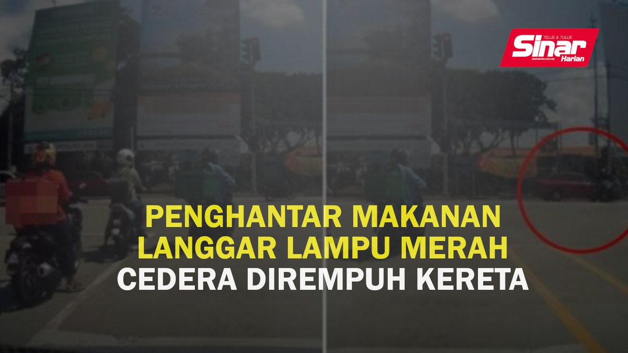 Penghantar makanan langgar lampu merah cedera dirempuh kereta