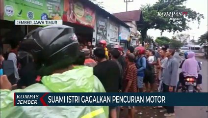 Suami Istri Gagalkan Pencurian Motor, Pelaku Ditendang Hingga Terjatuh