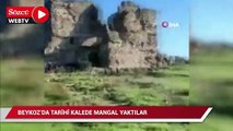 Beykoz’da gençlerin utandıran eğlencesi: Tarihi kalede mangal yaktılar