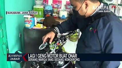 Geng Motor Serang Orang Sedang Nongkrong Terekam CCTV