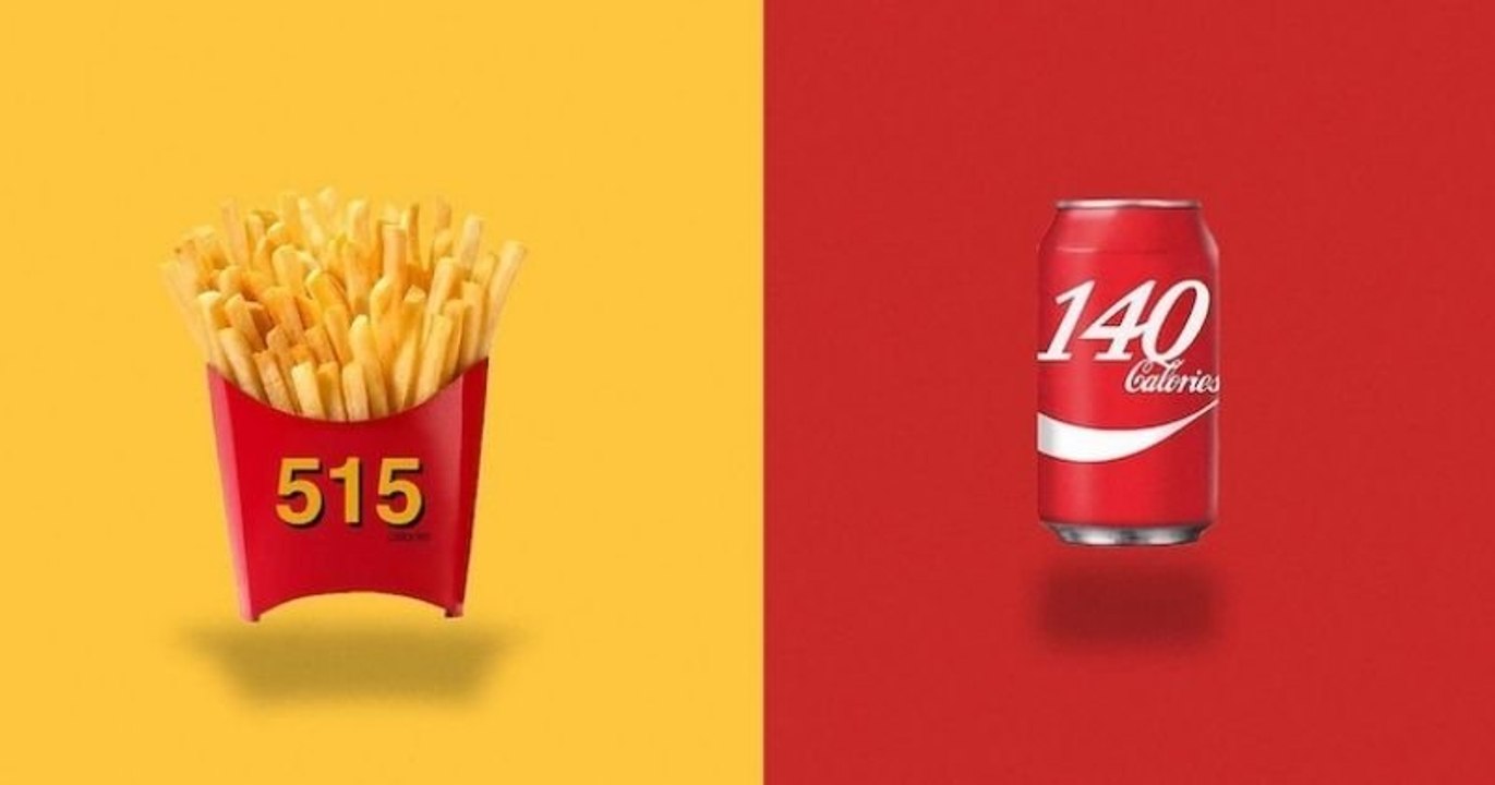 20 illustrations insolites où le logo des marques est remplacé par le nombre de calories