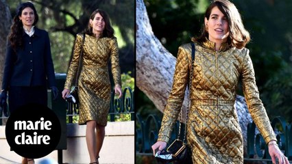 Carlota Casiraghi y su vestido dorado eclipsan al resto de la familia Grimaldi