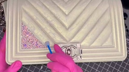 Here's how Chanel bags and other small leather goods are strassed, or professionally bedazzled, by hand