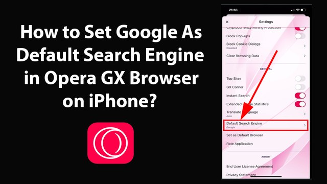 How To Set Google As Default Search Engine In Opera Gx Browser On Iphone Video Dailymotion