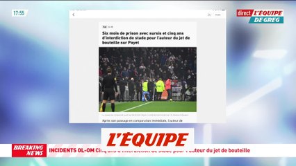 6 mois de sursis pour l'auteur du jet de bouteille - Foot - Incidents OL-OM