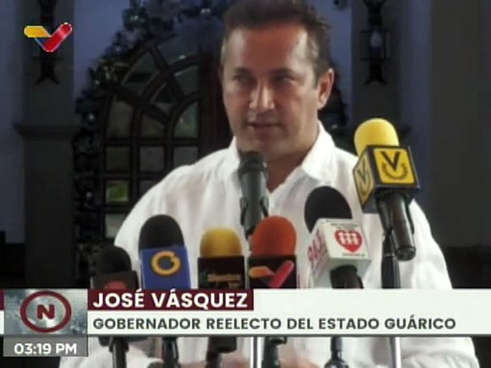 Gobernador reelecto José Vásquez: En Guárico se impulsará plan para optimizar los servicios públicos