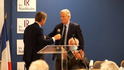 Michel Barnier face aux militants Les Républicains de l'Aube
