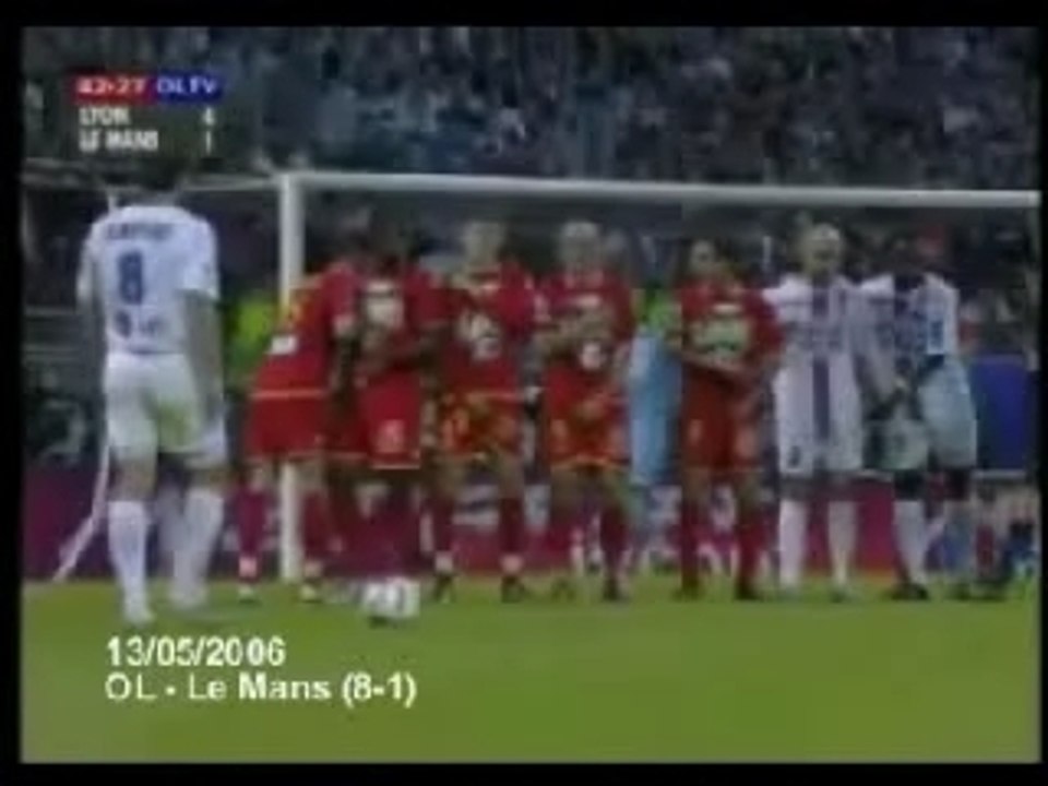 28 - Juninho - Lyon - Le Mans - L1 2005-2006