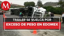 Se registra volcadura de tráiler en Tlanepantla, Edomex