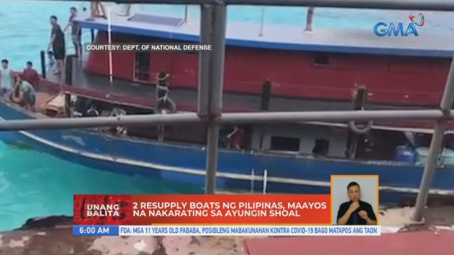 2 resupply boats ng Pilipinas, maayos na nakarating sa Ayungin Shoal | UB