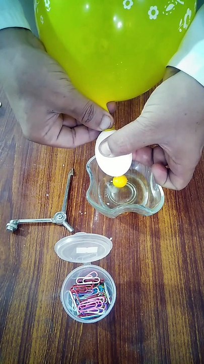 egg and balloon experiment.