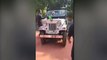 Lalu Prasad Yadav drives jeep on roads of Patna