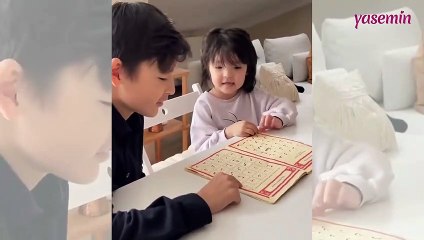 Kur'an öğrenmeye çalışan minik kızın tatlılığı sosyal medyayı salladı