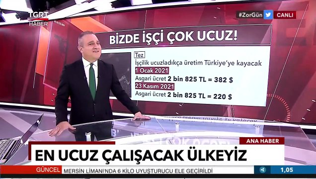 TGRT Haber sunucusu Açıkel : Asgari Ücret 220 dolar, bizde işçilik çok ucuz çok
