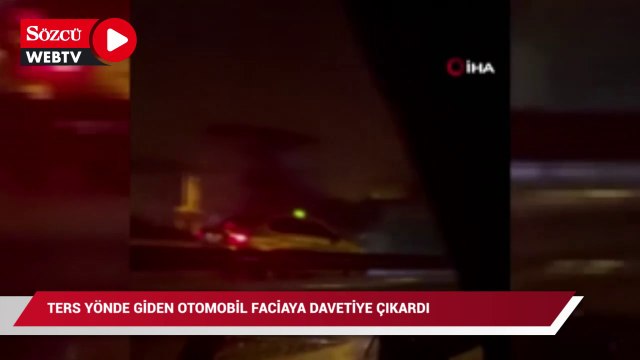 Bulvarda ters şeritten giden otomobil faciaya davetiye çıkardı